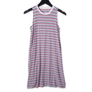 Wonder Nation Tank Dress Girls XL 14 16 Red White Blue Striped Sleeveless Preppy